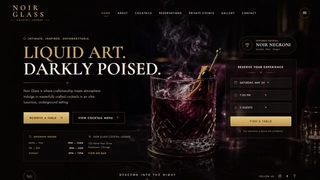 Noir Glass Cocktail Lounge