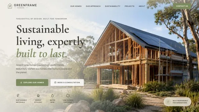 Sustainable living, expertly built to last.