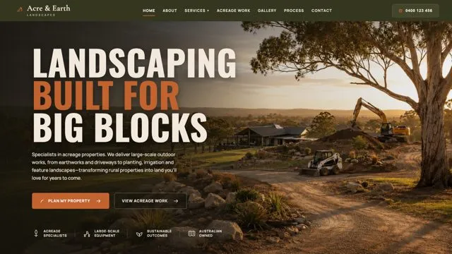 LANDSCAPING BUILT FOR BIG BLOCKS
