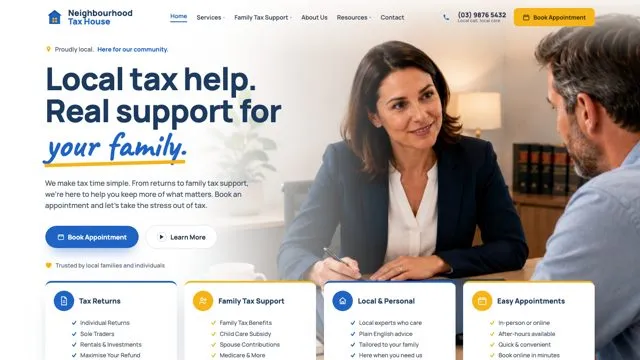 Local tax help. Real support for your family.