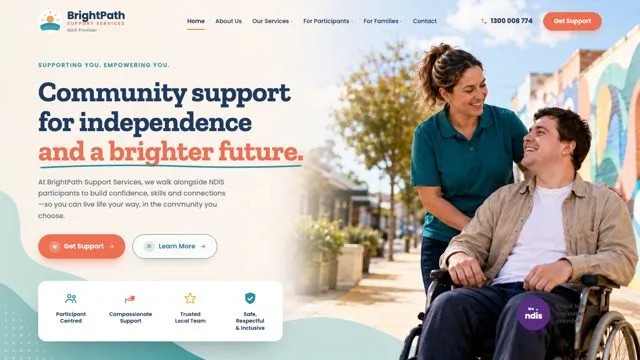 Community support for independence and a brighter future.