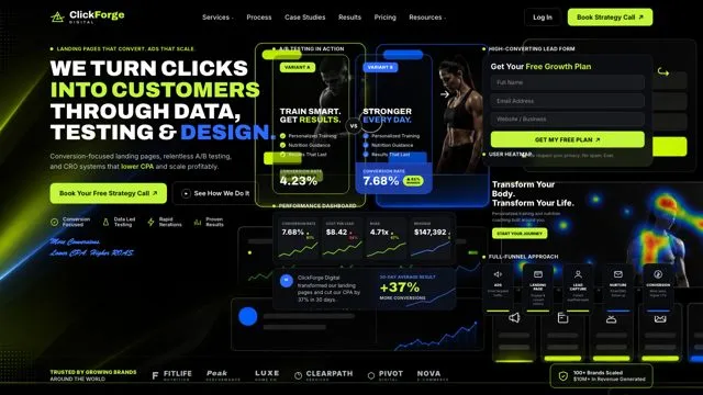 WE TURN CLICKS INTO CUSTOMERS THROUGH DATA, TESTING & DESIGN.