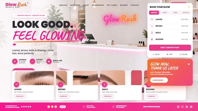 GlowRush Beauty Bar