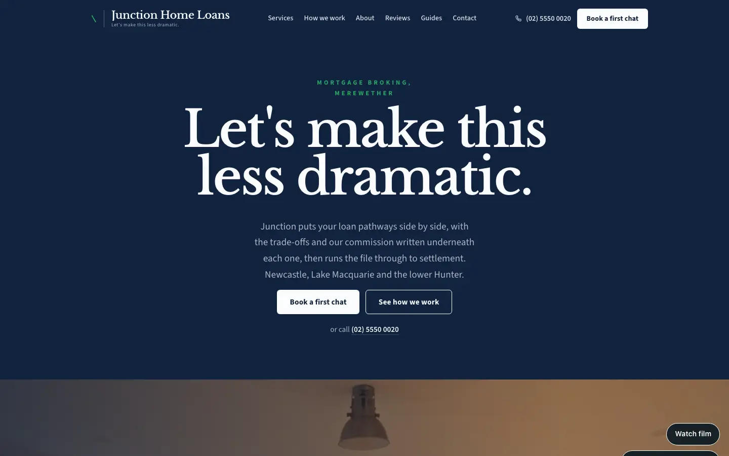 Junction Home Loans website, home page, desktop
