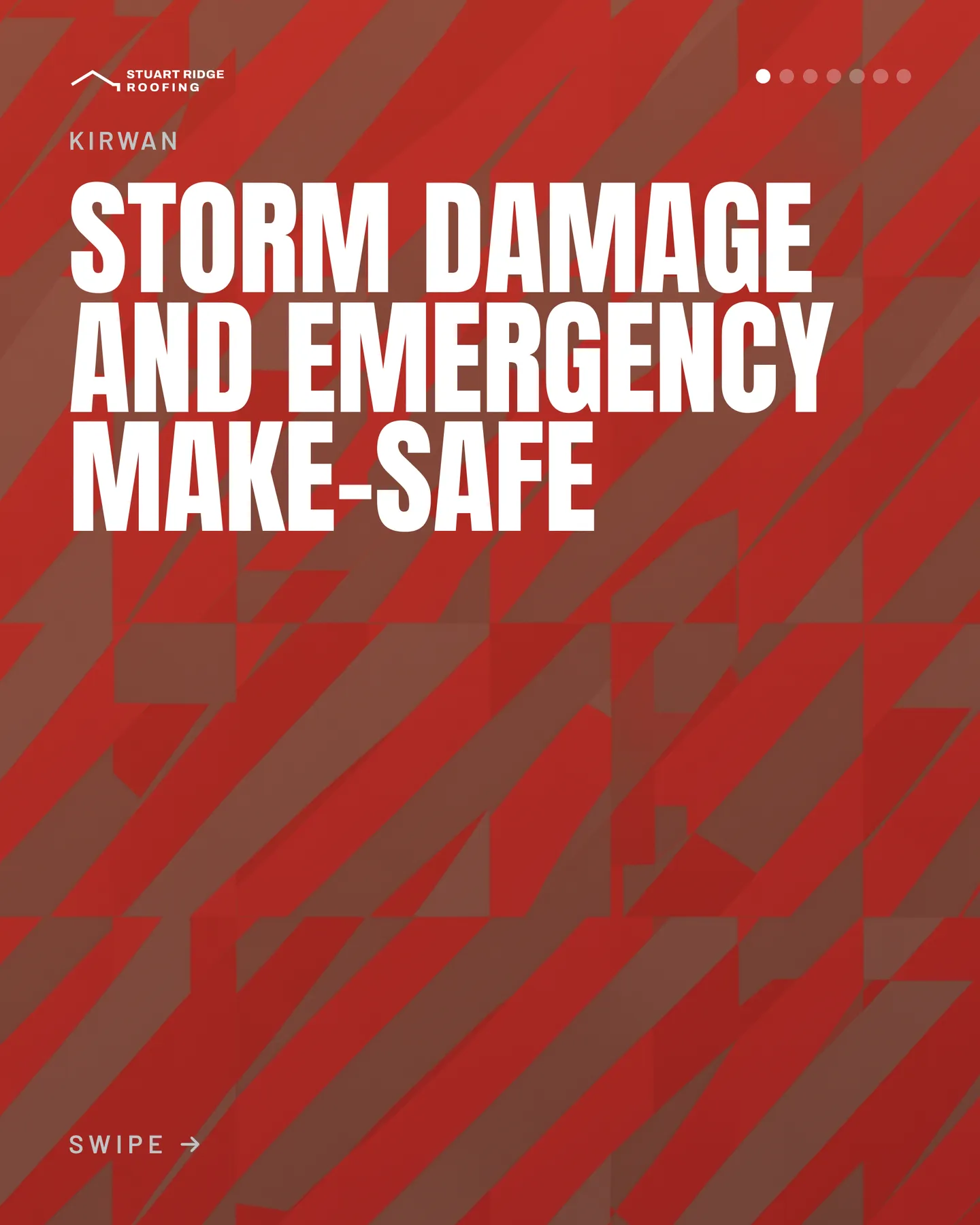 Stuart Ridge Roofing social post: Same-day tarping and make-safe after a blow, then the insurance report the assessor actually needs. 1. Ring the storm line and describe what…