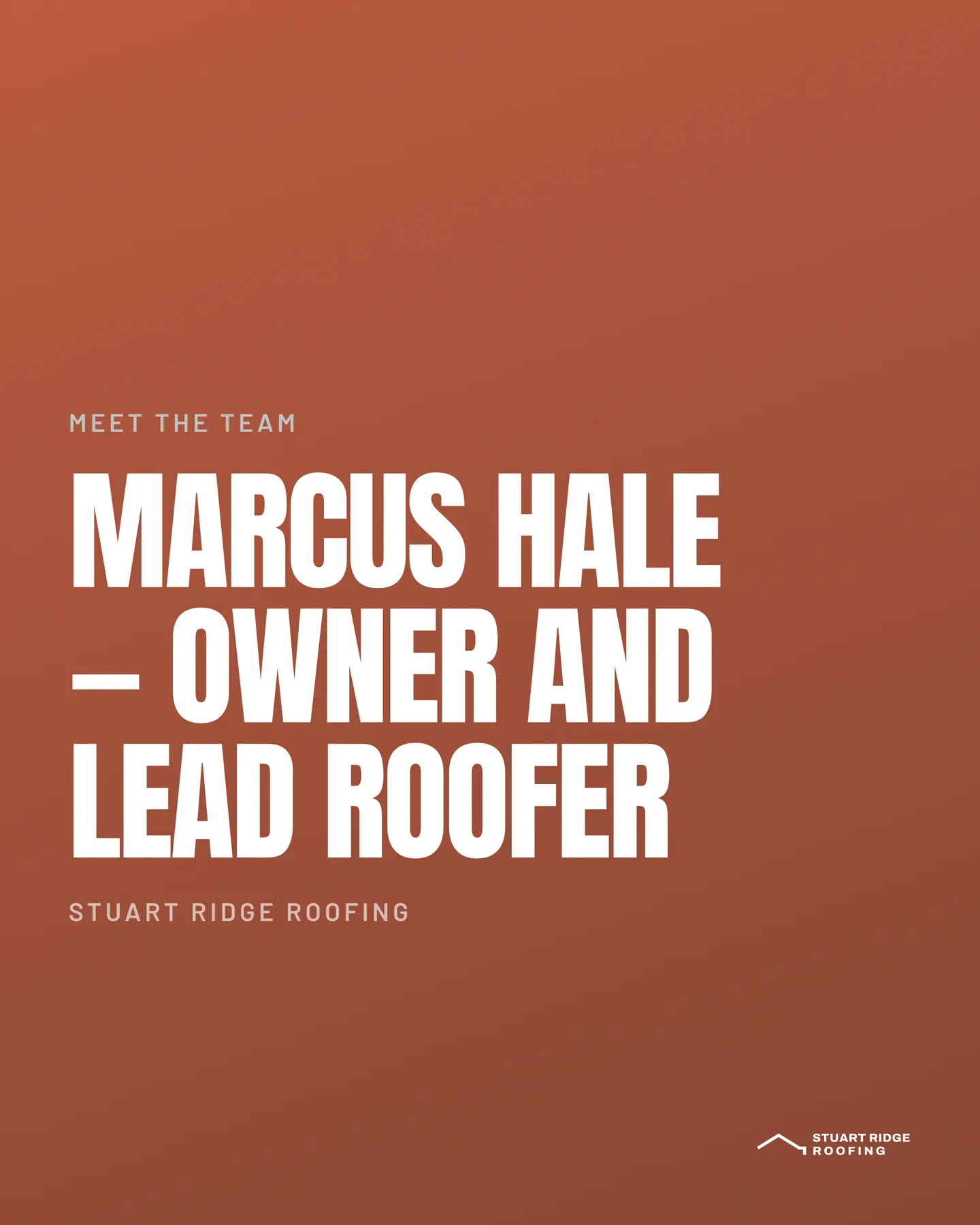 Stuart Ridge Roofing social post: Marcus Hale — Owner and lead roofer. Marcus tiled new-estate roofs for a project builder for six years before starting Stuart Ridge in 2013.…