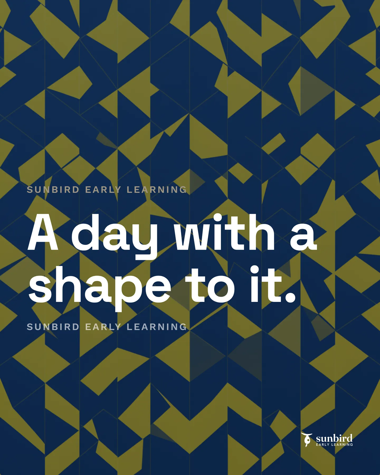 Sunbird Early Learning social post: A day with a shape to it. Sunbird Early Learning is a fictional demonstration business created by Automated Australia.