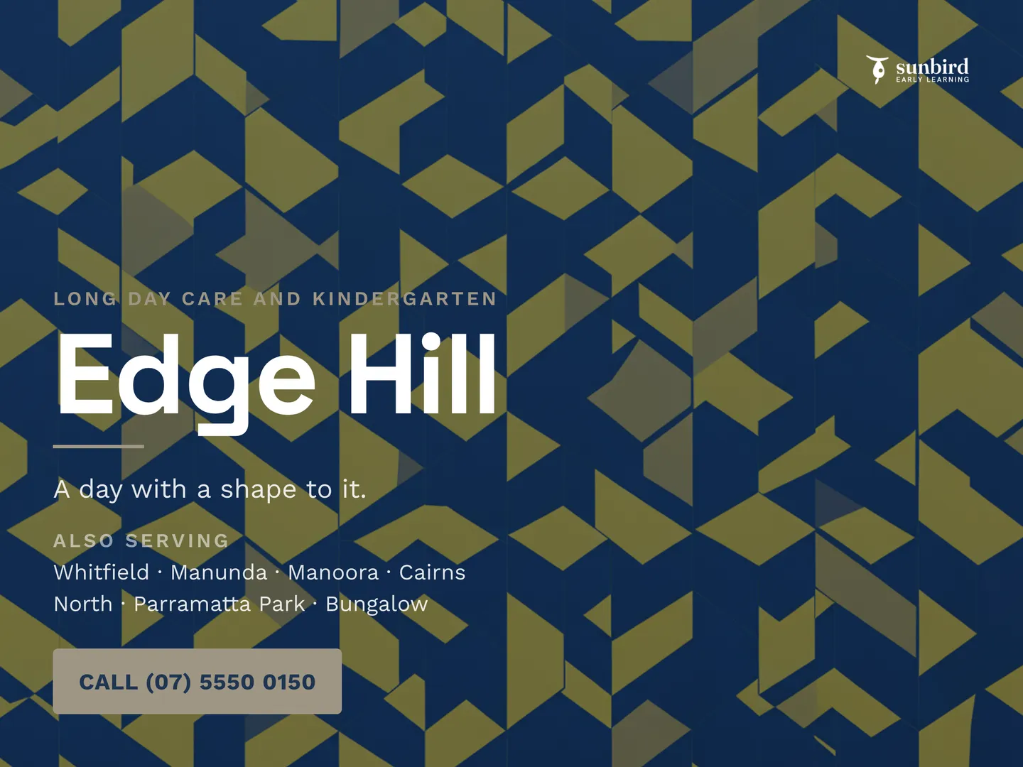 Sunbird Early Learning social post: Sunbird is a 74 place long day care and kindergarten on a quiet Edge Hill street, with four rooms, every meal cooked in our own kitchen, and…