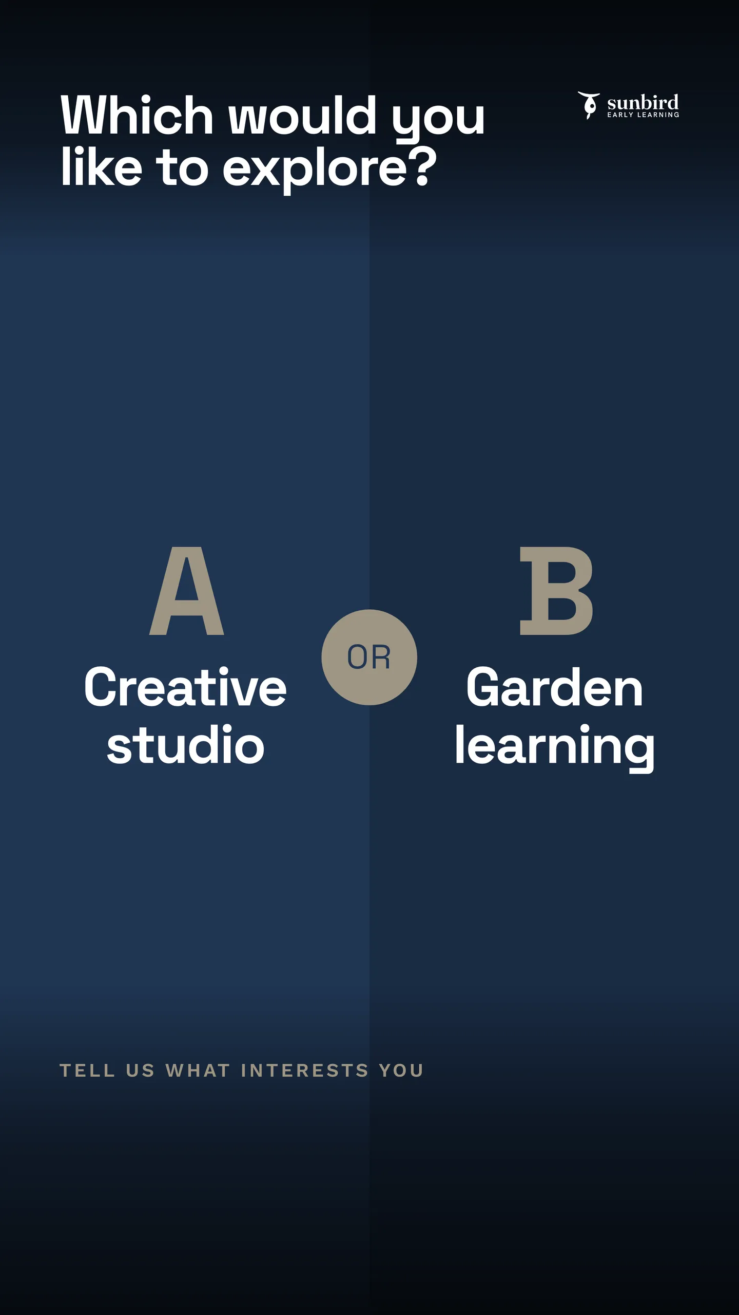 Sunbird Early Learning social post: Creative studio: A shared studio where children work with clay, paint and things picked up off the ground, with no template to copy. Garden…