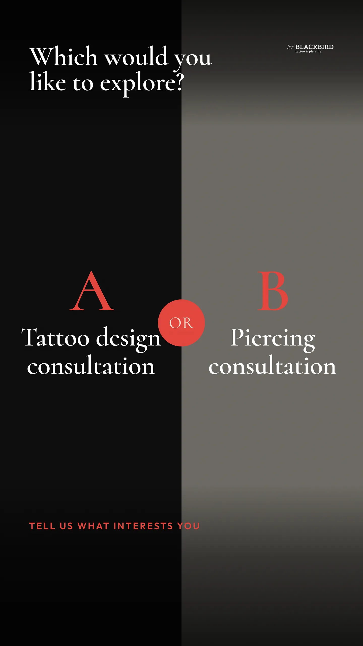 Blackbird Tattoo & Piercing social post: Custom tattoo design consultation: A sit-down conversation about your idea, followed by a stencil you see and approve before any booking is…