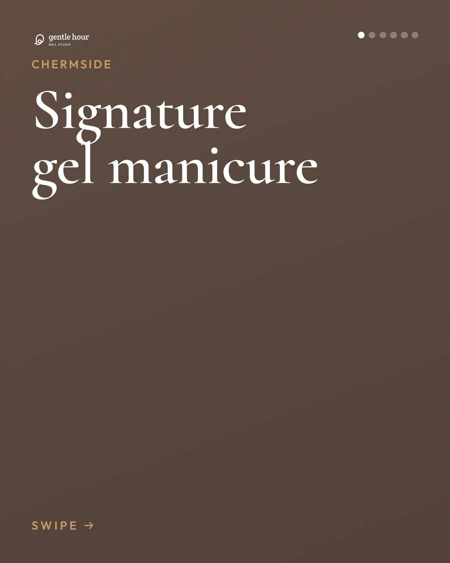 Gentle Hour Nail Studio social post: The full treatment shown in our ad, start to finish: soak-off, shaping, cuticle care, a hand and forearm massage and a cured gel finish. 1.…
