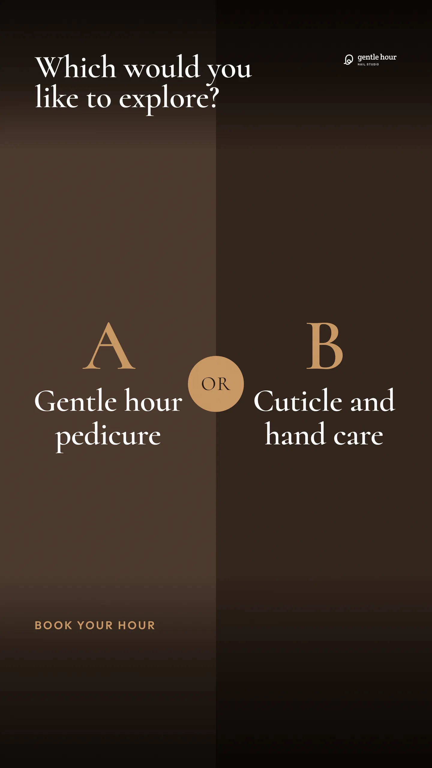 Gentle Hour Nail Studio social post: Gentle hour pedicure: The same unhurried care as our manicure, for feet: soak, shape, cuticle work, a hot towel and a slow foot and lower le…