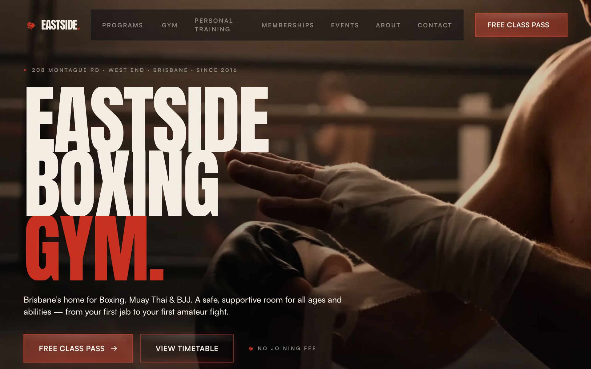 Eastside Boxing Gym website