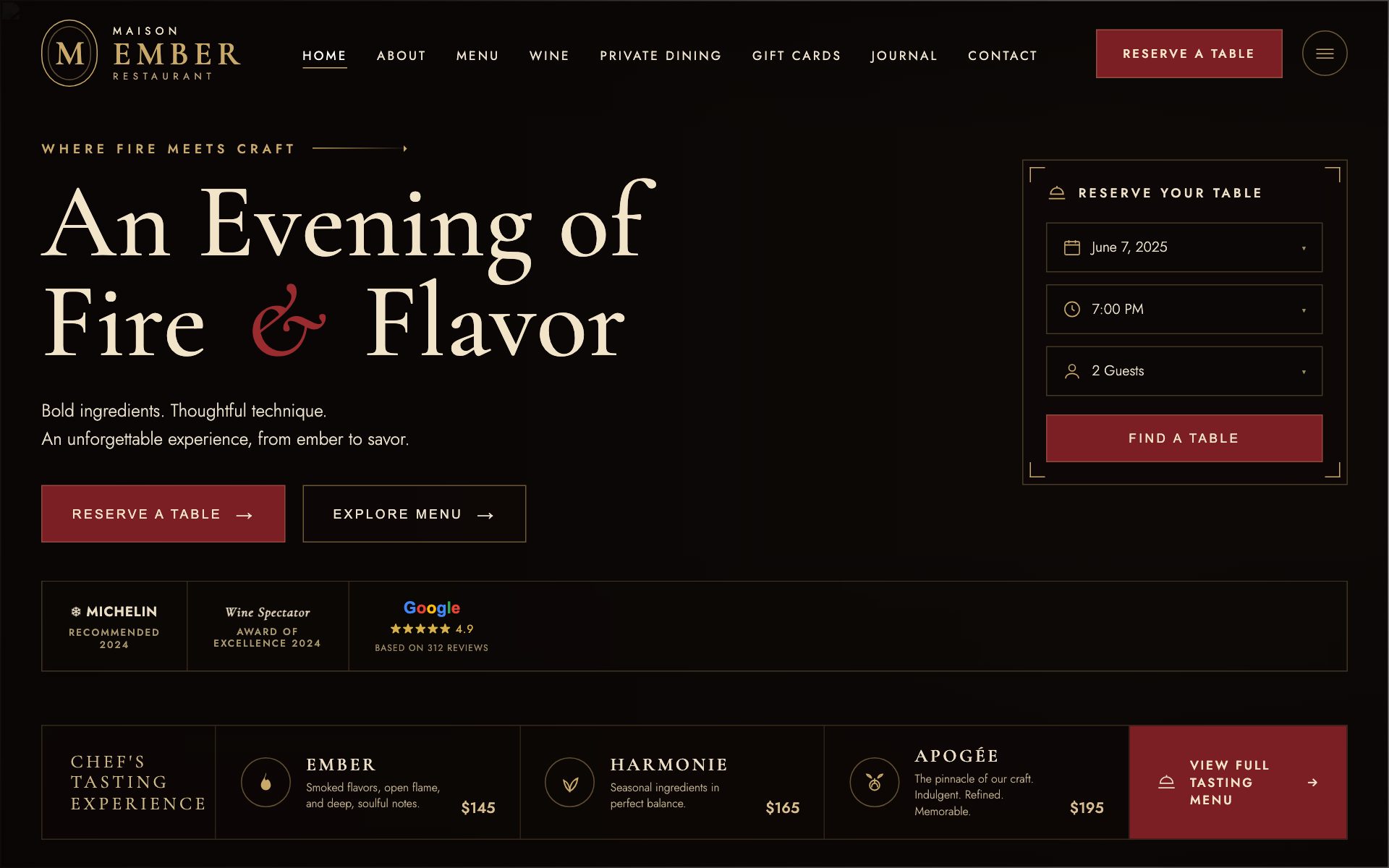 Maison Ember — a clean template build, live fast