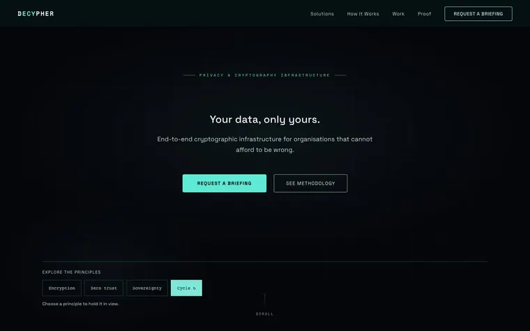 Typography website template preview: Decypher