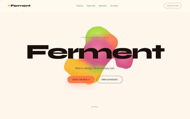Fluid website template preview: Ferment