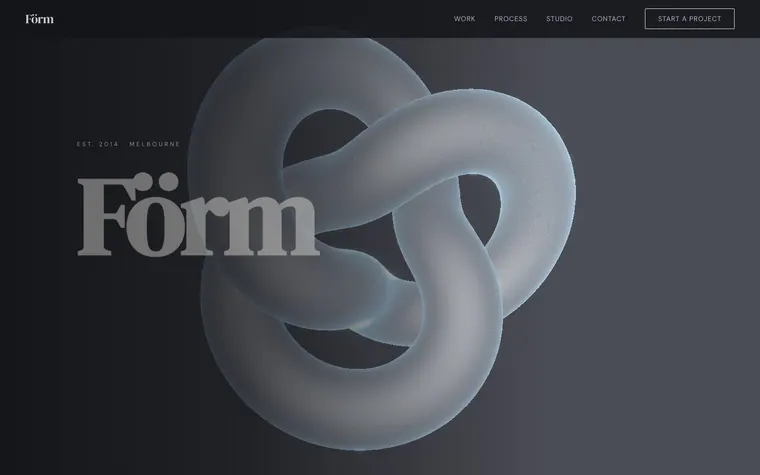 3D website template preview: Förm