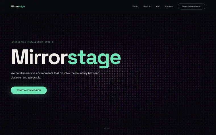 Typography website template preview: Mirrorstage