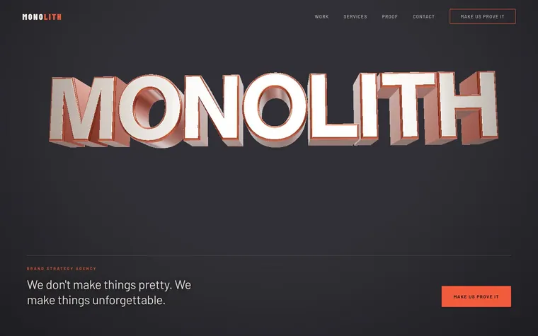 3D website template preview: Monolith