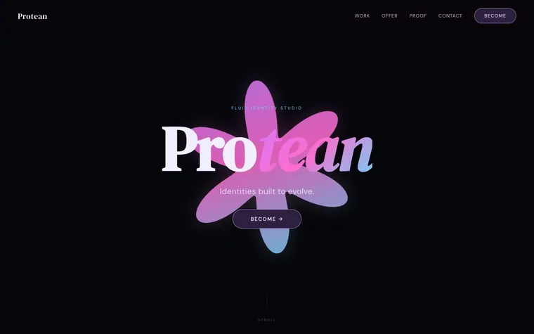 Fluid website template preview: Protean