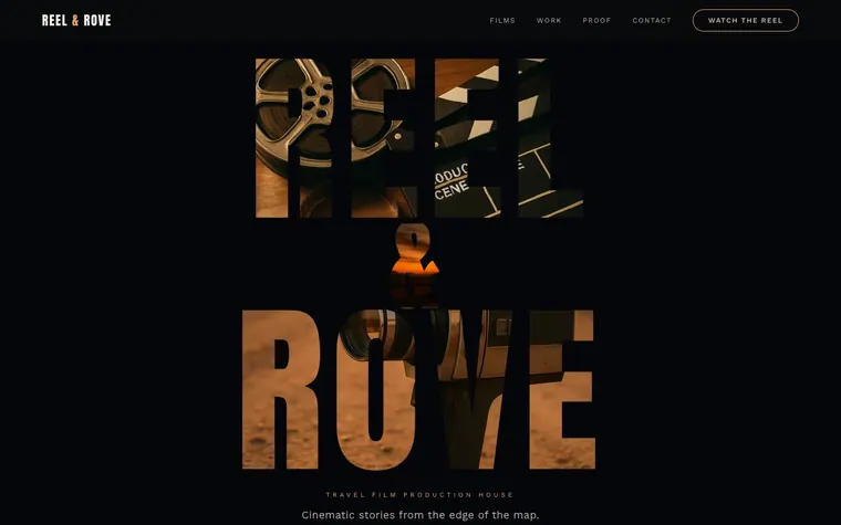 Typography website template preview: Reel & Rove