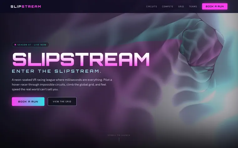 3D website template preview: Slipstream