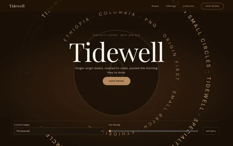 Typography website template preview: Tidewell