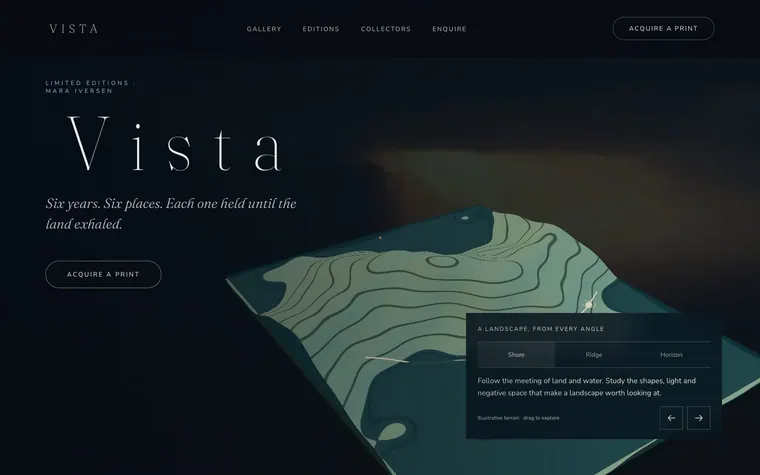 Pointer website template preview: Vista