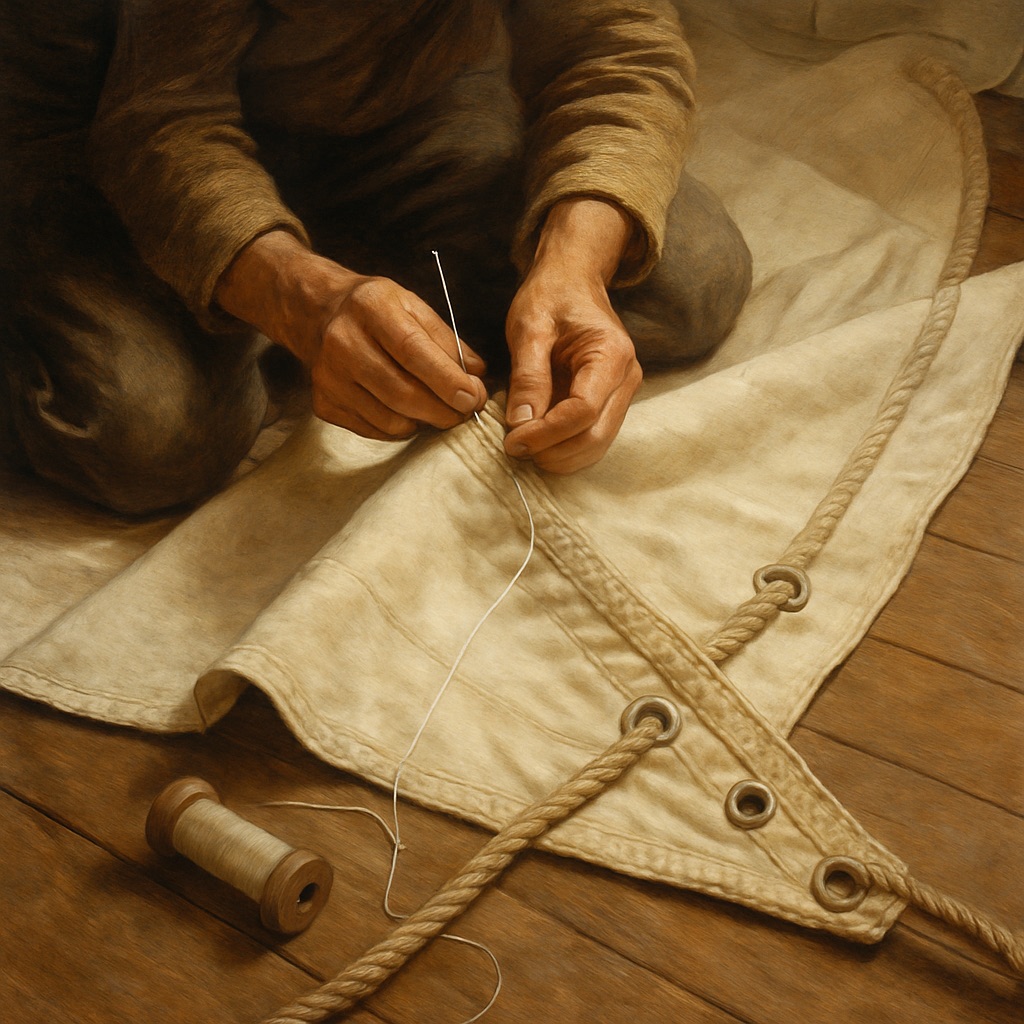 Herreshoff Sloop — Tan Canvas Main