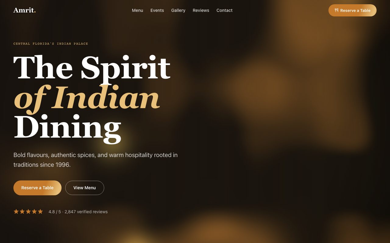 Hospitality template preview
